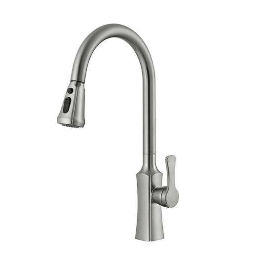Kitchen Faucet Single Handle Pull Down 3 Function Spray Brushed Nickel
