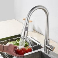 Kitchen Faucet Fat Head Pull 2 way spray setting Stainless Steel Brushed