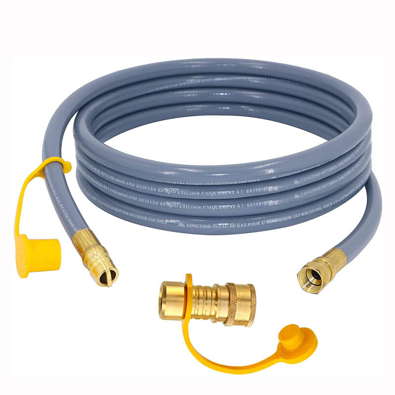 3/8-Inch Natural Gas Hose with Quick Connect Fittings, Propane to Natural Gas Conversion Kit for Grill, Pizza Oven, Patio Heater and More, 12-Foot