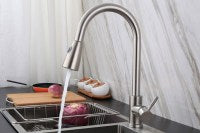 Kitchen Faucet Fat Head Pull 2 way spray setting Stainless Steel Brushed